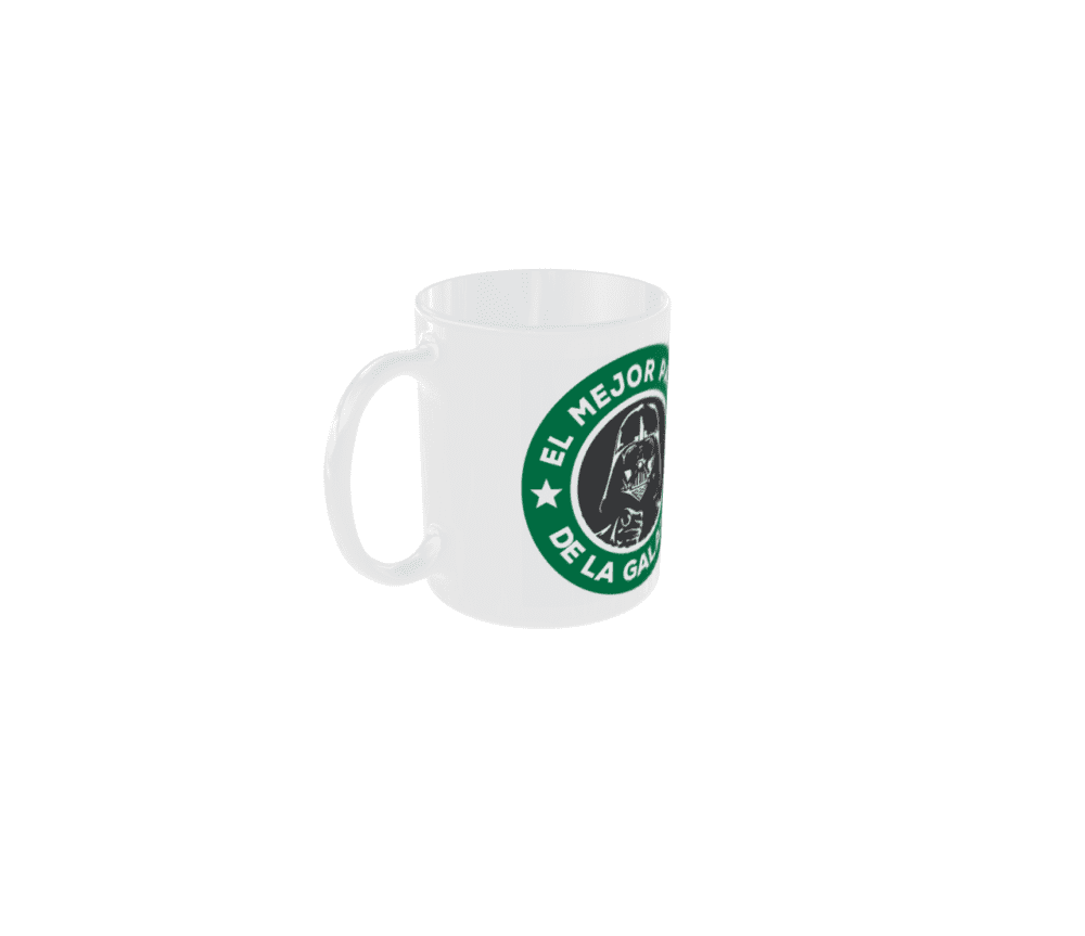 Taza El Mejor Padre De La Galaxia, 350 ML Blanco Brillo - Imagen 2