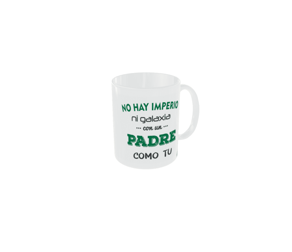 Taza El Mejor Padre De La Galaxia, 350 ML Blanco Brillo - Imagen 4