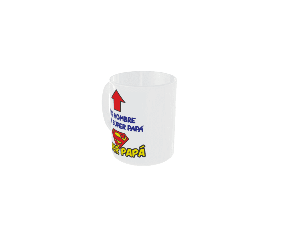 Taza Este Hombre Es Un Super Papa 350 ML Blanco Brillo - Imagen 4